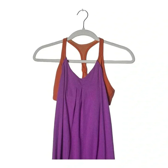 1946. LULULEMON PRACTICE FREELY TANK IN HEATHERED ULTRA VOILET AND DAZZLING SZ 6 - Picture 4 of 9